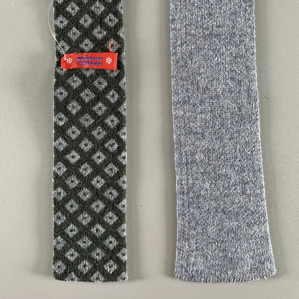 KITON Gray Olive Knitted Wool Blend Tie